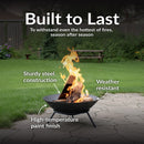 Sunnydaze Raised Cast Iron Fire Pit Bowl with Steel Finish - 22" Diameter