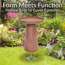 Sunnydaze Gleeful Garden Metal Outdoor Bird Bath - UV-Resistant Finish