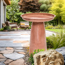 Sunnydaze Gleeful Garden Metal Outdoor Bird Bath - UV-Resistant Finish
