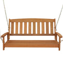 Sunnydaze 2-Person Wooden Porch Swing with Hanging Chains - 47" W
