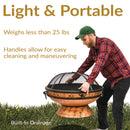 Sunnydaze 30" Cauldron Fire Pit with Spark Screen and Poker