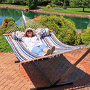 Sunnydaze 2-Person Quilted Fabric Double Hammock with Pillow