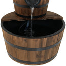 Sunnydaze Country Wood Barrel Water Fountain