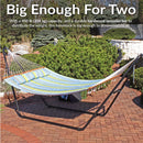 Sunnydaze 2-Person Quilted Fabric Double Hammock with Pillow