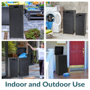 Sunnydaze Wicker Outdoor Trash Cans with Lids - Set of 2 - 26 Gal. and 15 Gal.