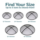 Sunnydaze Outdoor Heavy-Duty Steel Round Fire Pit Spark Screen