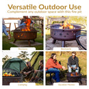 Sunnydaze 30" Cosmic Cooking Fire Pit with Grill Grate & Spark Screen