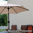 Sunnydaze Aluminum Outdoor Patio Umbrella with Tilt and Crank