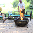 Sunnydaze Large Outdoor Cauldron Fire Pit with Spark Screen