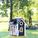 Sunnydaze Decorative Wooden Hanging Bird House with Solar Light - 9.25"