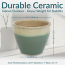 Sunnydaze Chalet High-Fired Glazed Ceramic Planter - 14.5"