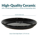 Sunnydaze Set of 2 Glazed Ceramic Planter Saucers