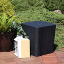 Sunnydaze Outdoor Side Table with Storage - 11.5 Gal.