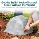 Sunnydaze Low-Profile Artificial Landscape Rock Cover with Stakes