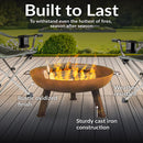 Sunnydaze Rustic Cast Iron Fire Pit Bowl with Stand