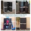 Sunnydaze Plastic Lockable Storage Cabinet with 3 Adjustable Shelves
