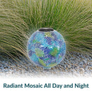 Sunnydaze Glass Mosaic Solar Garden Gazing Globe - 10"