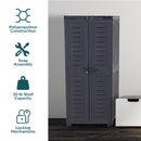 Sunnydaze Plastic Lockable Storage Cabinet with 3 Adjustable Shelves