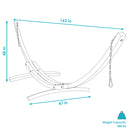 Image showing the overall product dimensions including height, depth and width.