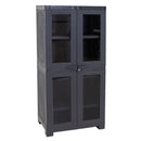 Sunnydaze Plastic Lockable Storage Cabinet with 3 Adjustable Shelves