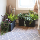 set of 2 black rectangle polyrattan indoor planters