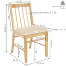 Sunnydaze Set of 2 Slat-Back Dining Chairs - Natural with Beige Cushions