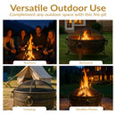 Sunnydaze Cauldron Outdoor Fire Pit with Spark Screen