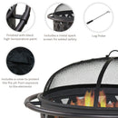 Sunnydaze Crossweave Wood-Burning Fire Pit with Spark Screen and Poker
