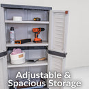 Sunnydaze Plastic Lockable Storage Cabinet with 3 Adjustable Shelves