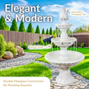 Sunnydaze Welcome 3-Tier Outdoor Water Fountain for Garden - 57"