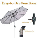 Sunnydaze Aluminum Outdoor Patio Umbrella with Tilt and Crank