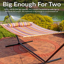 Sunnydaze 2-Person Quilted Fabric Double Hammock with Pillow