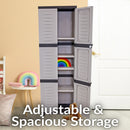 Sunnydaze 4-Shelf Plastic Lockable Storage Cabinet - 72"