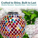 Sunnydaze Glass Mosaic Solar Garden Gazing Globe - 10"