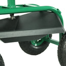 Sunnydaze Rolling Garden Cart with 360-Degree Swivel Seat and Tray