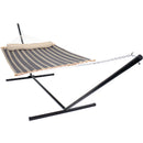 Sunnydaze 2-Person Freestanding Quilted Fabric Hammock with Stand - 12 or 15 Foot Stand Option - Mountainside
