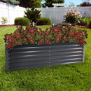 dark gray rectangle galvalume steel raised garden bed