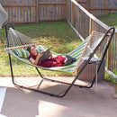 Sunnydaze 2-Person Quilted Fabric Double Hammock with Pillow