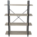 Sunnydaze 4-Tier Industrial Style Open Bookshelf - Oak Gray