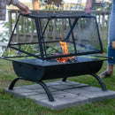 Sunnydaze 36" Northland Outdoor Fire Pit with Grill and Spark Screen
