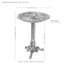 Sunnydaze Bird and Blossom Metal Bird Bath - Antique Gray - 13"