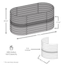 Sunnydaze Stackable Galvalume Steel Raised Garden Bed - Oval