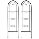 Sunnydaze 2-Piece Arched Garden Trellis with Folding Flowerpot Supports