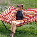 Sunnydaze Rope Hammock with 12' Steel Stand, Pad, and Pillow
