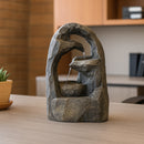 Sunnydaze Cavernous Rock Tiers Indoor Tabletop Fountain - 12"