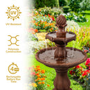 Sunnydaze 2-Tier Solar Outdoor Water Fountain with Battery Backup