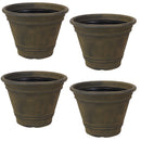 Sunnydaze Franklin Indoor and Outdoor Resin Planter, Sable Finish, 20-Inch Diameter