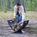 Sunnydaze Black Steel Curved Log Holder - 30"