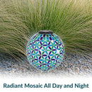 Sunnydaze Glass Mosaic Solar Garden Gazing Globe - 10"