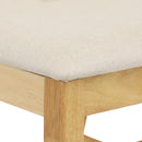 Sunnydaze Set of 2 Slat-Back Dining Chairs - Natural with Beige Cushions